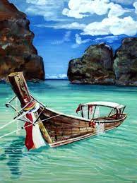 Pin By Isha Baum On Boats Sailboat Painting Beach Painting Acrylic Painting Canvas