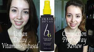 Review Urban Decay B6 Vitamin Infused Complexion Prep Spray Youtube