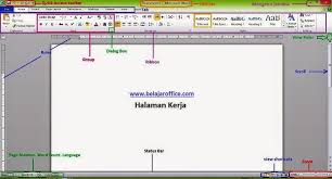 Mengenal Bagian Bagian Pada Halaman Kerja Ms Word 2010 Belajar Office