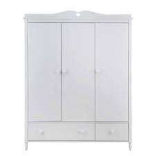 Mädchen schrank kinderzimmer kinder bett mädchen selfi. Weisser Kleiderschrank 3 Turig 2 Schubladen Aus Buche Mdf Hovellas