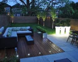 Amenagement Terrasse En Bois Spots Au Sol Coin Salon Terrasse Design Deco Terrasse Jardin Exterieur