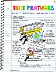 Nonfiction Text Features Anchor Chart