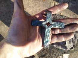 Large Hand Forged Medieval Backsmith's Cross Pendant