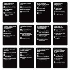 90 cards (88 individual questions) printed on standard 300gsm (smooth) card stock. Disturbed Friends Card Game Ysl Moments