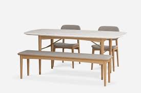 Chelsea Marble Dining Table With Bench And 2 Chairs Castlery Singapore Dining Table With Bench Dining Table Marble Marble Dining
