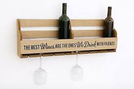 They often come in modular designs that are ideal for storage or decor. Wooden Wall Hanging Wine Bottle Glass Holder Rack 70cm 5024418156833 Ebay