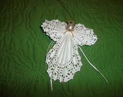 Lacy Paper Doily Angel Ornament Papierdeckchen Weihnachtsdeko Selber Basteln Handgemachte Engel