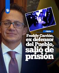 ⚠️El ex Defensor del Pueblo Freddy Carrión dejó la cárcel 4 de Quito,  después de estar 3 años preso por el delito de abuso sexual.👇🧐