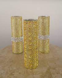 Gold And Silver Bling Vases Bling Centerpiece Bling Wedding Rhinestone Candle