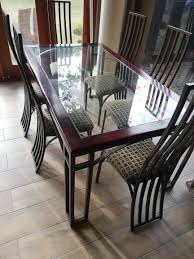 The look of a glass top table is classic and timeless and never goes out of style. Beautiful Metal And Glass Dining Room Set Junk Mail