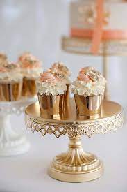 Romantic Mint Peach And Gold Wedding Ideas Beautiful Cupcakes Wedding Cupcakes Gold Cupcakes
