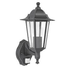 The switch to the lantern is the pir sensor itself, so at the internal switch you are looking to connect a wire to the live feed and to the neutral blue/black wires. Matt Black Es Pir Coach Lantern 42w Pir Security Lights Screwfix Com