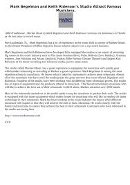 Mark Begelman and Keith Ridenour's Studio Attract Famous Musicians.