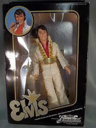 1984 Poseable Elvis Presley Doll In Box Box is creased at the top right.
