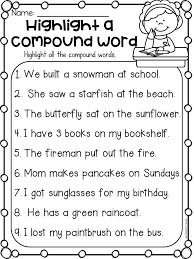 Finding Compound Words Worksheet For First Grade And Second Grade Students Read The Sentenc Compound Words Compound Words Worksheets Compound Words Activities