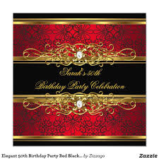 Black And Gold 50th Birthday Party Decorations Elegant 50th Birthday Party Red Black Gold Damask Invitation Zazzle Com Black Gold Party 50th Birthday Invitations Black And Gold Party Decorations