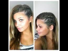 Keep braiding your hair, crossing the sections on either side underneath the middle strand, but each time you do so, add in a little more hair from the bottom. 2 Side Braids Half Shaved Look Hair Tutorial Youtube