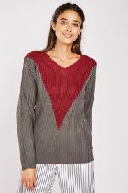 Most knits must be washed by hand or dry cleaned, so anything machine washable deserves major bonus points. Colour Block Chunky Knit Jumper Dark Grey Wine Just 7