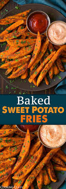 I actually don't even peel my potatoes anymore! Baked Sweet Potato Fries One Of The Best Dinner Sides The Fry Sauce Is A Must Homemade Sweet Potato Fries Veggie Dishes Food Recipes