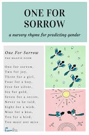 One For Sorrow The Magpie Nursery Rhyme For Predicting Gender Famlii One For Sorrow Nursery Rhymes Rhymes