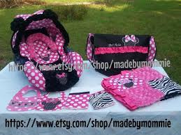 Minnie Mouse Infant Car Seat Cover Canopy By Madebymommie On Etsy Minnie Mouse Baby Shower Disney Baby Clothes Baby Disney