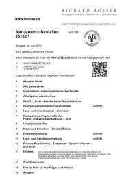 Darüber hinaus führen auch freibeträge zur verpflichteten einkommensteuererklärung. Pdf Mandanten Information 2013 01 Richard Bosser