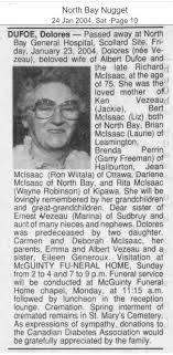 Delores Mary Vezeau Dufoe (1928-2004)