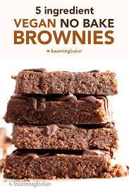 No Bake Vegan Brownies 5 Ingredient In 2021 Vegan Brownie Baking Vegan Cookies