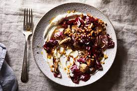 Seared Mushrooms Radicchio Fregola With Whipped Ricotta Recipe On Food52 Recipe Food 52 Whipped Ricotta Recipe Stuffed Mushrooms