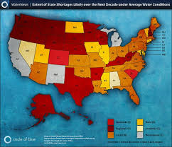 Looking for free printable united states maps? Infographic U S Water Shortage Forecast 2013 Prediction Map Circle Of Blue