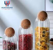 OEM ODM Janpandi 5oz to 20 Oz Clear Sublimation Kitchen Round Glass Storage  Organizer Bottles Jar Set with Cork Ball Lid