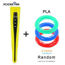 Rocketek 3d Pens Kids Graffiti Diy Gift 3d Printing Pen With Free 3 Color Pla Best Gift For Children S Day Printer 3d Pen 3d Pens 3d Printing Pen 3d Pen