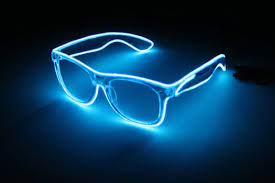 Blue Light Up Clear Wayfarer Glasses With Sound Activated Aaa Etsy Wayfarer Glasses Blue Glasses Blue Aesthetic Pastel