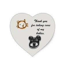 Thank You For Animal Caregiver Cat And Dog Heart Sticker Zazzle Com Heart Stickers Pet Gifts Dog Cat