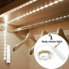 Sensitive Pir Motion Sensor Strip Light Cabinet Lamp With Automatic Manual 2 Switch Modes Remote Battery Powered Operated 1m 30leds Smd2835 For Wardrobe Cabin In 2020 Closet Lighting Motion Sensor