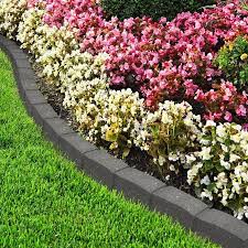 Multy Home Castle Stone Garden Border 4 Ft Grey Rubber Landscape Edging Section Lowes Com In 2021 Landscape Edging Landscape Edging Stone Front Garden Landscape