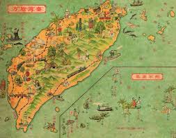 horsedragonfish old taiwan map map china map illustrated map