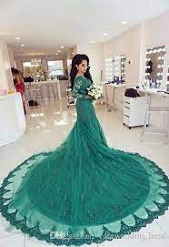 Bis zu 30% reduziert aktion: Grosshandel Elegante Grune Spitze Brautkleider Langarm Big Train Tull Appliques Luxus Brautkleid Perlen Durchsichtig Sexy Brautkleider Fur Churc Von Yateweddingdress 173 27 Auf De Dhgate Com Dhgate