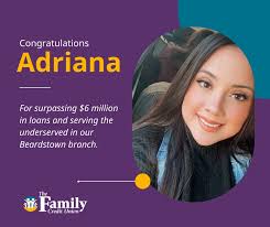 Congratulations to our employee and branch manager, Adriana Estrada-Avalos,  for surpassing $6 million in loans and serving the underserved. TFCU is so  lucky to have you!