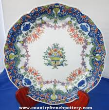 2nd Period Porquier Beau Plate With Rouen Decor Circa 1915 Www Countryfrenchpottery Com Quimper Faience Petit Breton
