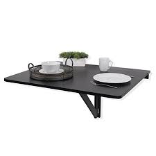 Wallniture Drop Leaf Dining Table Wall Mounted Workstation Solid Pine Wood Black Large 36x3 Space Saving Dining Table Space Saving Table Drop Leaf Dining Table