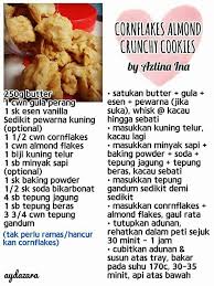 Biskut cornflakes, cornflakes ball, resepi kuih raya. Cornflake Almond Crunchy Cookie Recipes Resepi Cookies Cornflake Cookies