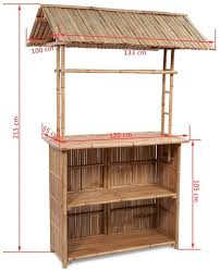 Vidaxl Bamboo Bar Counter Set 2 Stools 1 Table Shelves Outdoor Pub Garden Patio Amazon Co Uk Kitchen Home Bamboo Bar Tiki Bars Diy Outdoor Tiki Bar