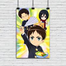 He is a former member of the survey corps, the leader of the yeagerists, the current inheritor of the attack titan and later revealed to be the founding titan as well. Anime Cute Version Attack On Titan Eren Yeager Mikasa Ackerman Levi Poster For Anime Fan Room Background Wall Decoration High Definition Anime Shingeki No Kyojin Print Painting For Home Decor Wall Art