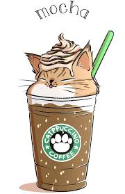 Mocha Catpuccino By Amcart Cute Kawaii Drawings Cute Food Drawings Cute Animal Drawings Kawaii