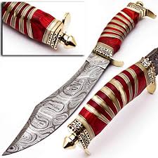 The best resource for any serious knife collector ina budget! Skokie Knives Custom Hand Made Damascus Steel Hunting Bowie Knife Handle Camel Bone Red Buy Online In Belize At Belize Desertcart Com Productid 134846963