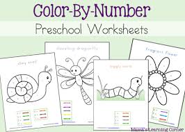 Top 15 preschool coloring pages: Color By Number Preschool Worksheets Mamas Learning Corner