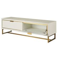 Maybe you would like to learn more about one of these? Meuble Tv 2 Portes Blanc Casse Et Metal Coloris Laiton Waldorf Maisons Du Monde