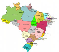 Map Of The 26 Brazilian States And The Federal District Of Brasilia Brazil Map Brazilian States Federal District