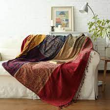 Drape a woven blanket over your recliner to create an instant reading nook or line the back of your sofa with a tasseled throw to add instant texture to your living room. Xlarge Bohemian Bedspread Sofa Throw Blanket Sofa Blanket Sofa Throw